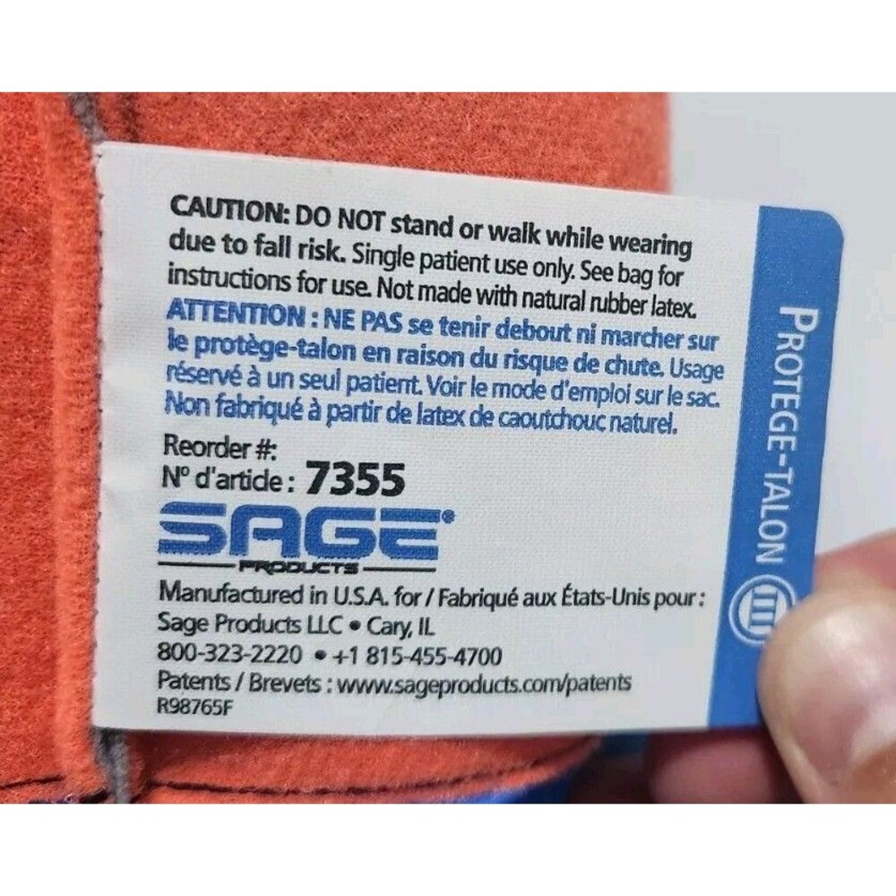 Pair of Sage Prevalon Heel Protector III Pressure Relief Cushioned Boots - Picture 8 of 8